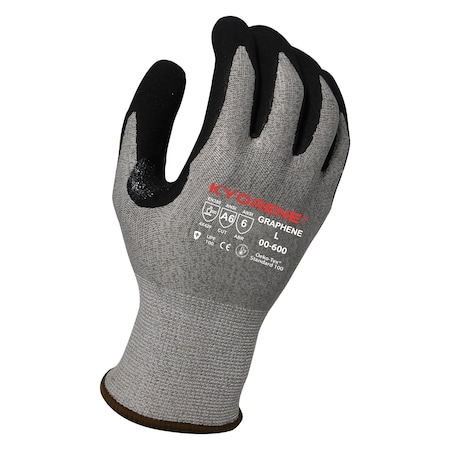 13g Gray Kyorene GrapheneA6 Liner With Black HCT MicroFoamNitrile Palm Coating (XL) PK Gloves